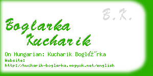 boglarka kucharik business card